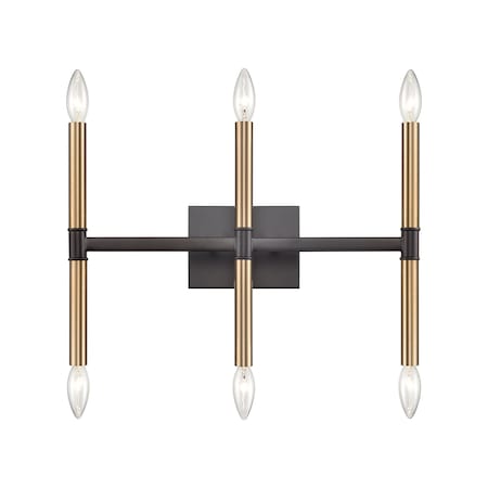 Thomas Notre Dame 6Light Bath Bar in Oil Rubbed Bronze and Gold CN260611